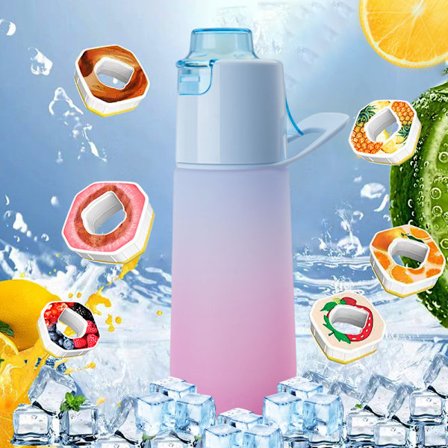 750 ml duftvannflaske med 6 smakskapsler, lekkasjesikker med sugerør, egnet for utendørs sport, barnegavene