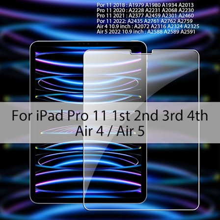 Härdat glas kompatibelt med iPad Pro 11 4:e 12.9 6:e 12 9 Air 5 4 Skärmskydd kompatibelt med iPad 10 10:e 9:e Gen Mini 6 10.2 2022 Tillbehör