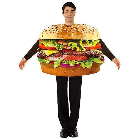 Unisex Couple French Fries Food Halloween Costume Fancy Dress Carnival Men Cheeseburger Costume -a
