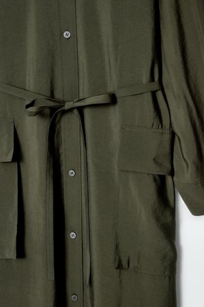 COS Women's Chemisier In Stile Utility Con Cintura in Verde