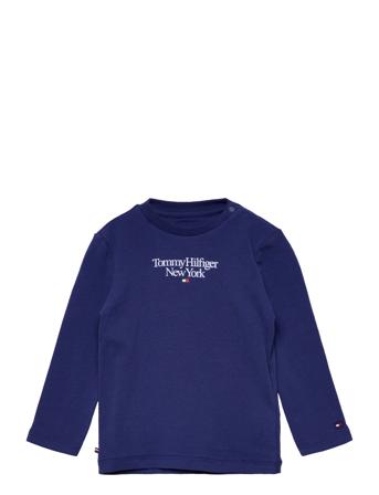 Baby Tommy Graphic Tee L/S T-shirts Long-sleeved T-shirts Blå Tommy Hilfiger
