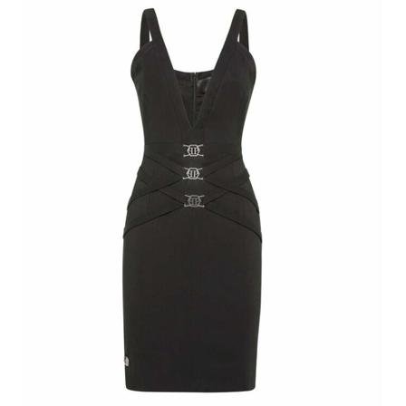 Philipp Plein, Short Dress Elegant Zwart, Dames, Maat:M,elastan