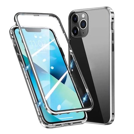 Dubbelsidigt iPhone 15 Pro skal - Silver