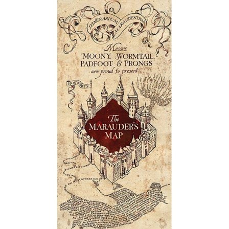 Harry Potter Marauders Map Canvas Print 100cm x 50cm Kräm/Svart