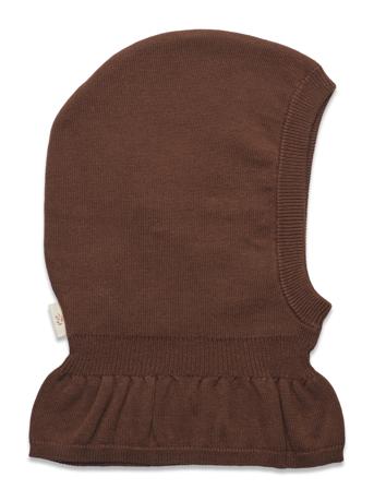 Knitted Cotton Balaclava W. Lining Accessories Headwear Balaclava Brun Copenhagen Colors*Betinget Tilbud