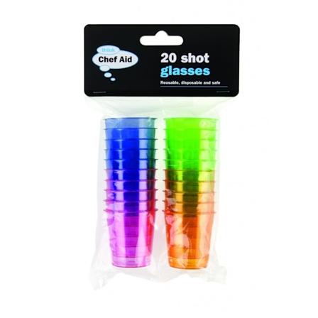Chef Aid Plast Shotglas (20-pack) 18 x 11,5 x 4 cm Grönt Green/Blue/Orange/Pink 18 x 11.5 x 4cm