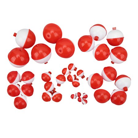 35 stk. Runde Fiskeflød Plastik Flåd Tilbehør med Trykknap