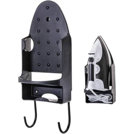 Strykebrett Henger, Veggmontert Elektrisk Strykejern Stativ Strykebrett Holder med Avtakbare Kroker for Hjem Bad Hylle