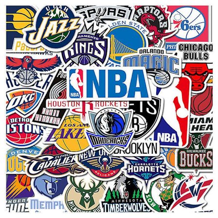 Set 32 Nba Basketball Association Basketball -tarraa. Lakers, Chicago Bulls, Orlando Magic Or More Stickers