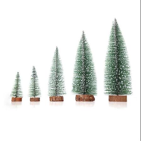 Mimigo Pöytämini Joulukuusi Valolla Miniatyyri Mäntyjä Sisal Puita Puupohjalla Joulukuusisetti Pöytäpuut 2 PCS OF 15CM 1M COLORFUL LIGHT