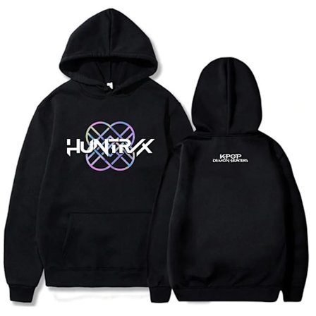 KPop Demon Hunters Huntrix Logo Hættetrøje Dame Herre Tøj Løs Fleece Film Tryk 2025 Pullovers Grafiske Hættetrøjer Dame Top
