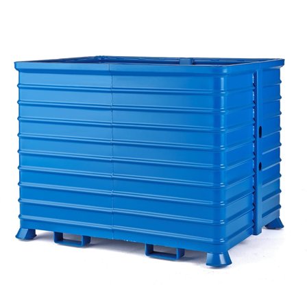 Pallcontainer, 1600x1200x1250 mm, blå