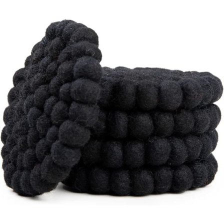 Sæt med 5 runde filtboldskåner - Merino uld bordskånere - Filt skåner, absorberende drikkeunderlag - Varmebestandige,