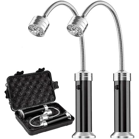 Bbq Grill Ljus Set om 2 Led Bbq Grill Ljus med Magnetisk Bas 360 Graders Rotation Flexibel Justerbar för BBQ, Camping, Fest, Utomhus