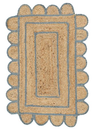 Mia Beige/Blau Klein Teppich