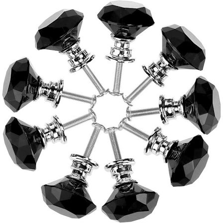10 stk. Krystallglass Skapknotter 30mm Diamantformet Skuffesett
