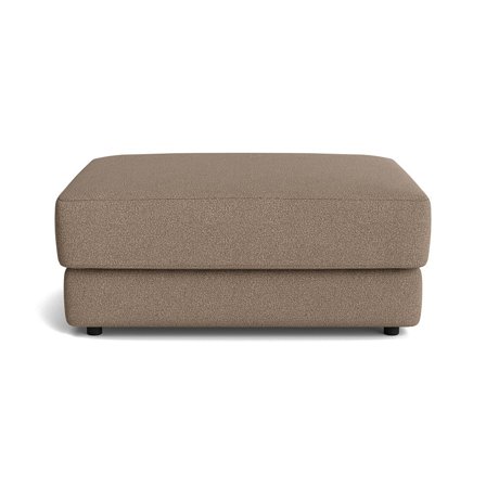 Sevilla Pouf Hocker in Loop Dunkelbeige, moderner Stil, bequeme Polsterung mit Nozag-Federn und PU-Schaum, hochwertige Verarbeitung, 43cm