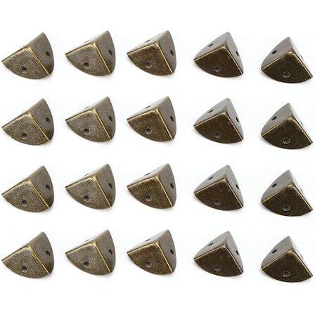20 stk Hjørnebeskyttere, 2,5 x 2,5 cm Antikk Skuffebeskyttelse Hjørnebeskyttere Bronse Hjørnebeskyttere Kantbeskyttelse for Møbeldekor [20 stk] Fog