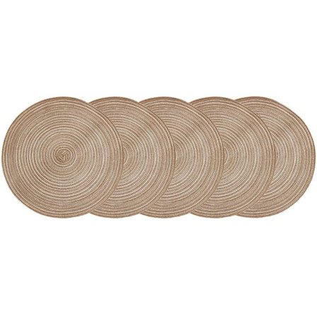 Runde bordskånere, Farmhouse Boho bordskånere, stof bordskåner, rustik brun