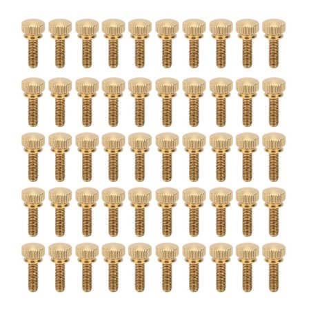 50 stk. M5 x 16 mm flade riflede fingerskruer rundt hoved ren kobber skridsikre industrielle forsyninger