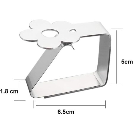 Dugeholderklips i Rustfrit Stål 4 stk. Blomstremønster