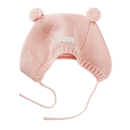 Baby Heklet Lue Småbarn Søt Bjørn Øre Lue Småbarn Gutter Jenter Rosa KLB