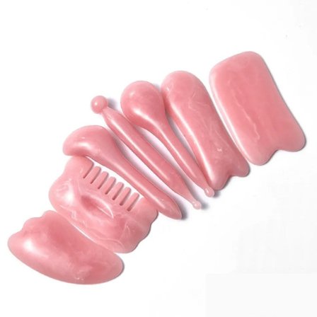 Akupunktur Skrabningsmassage Syv-delt Sæt, Resin Materiale, Ansigtsløft, Massage og Akupunkturværktøj