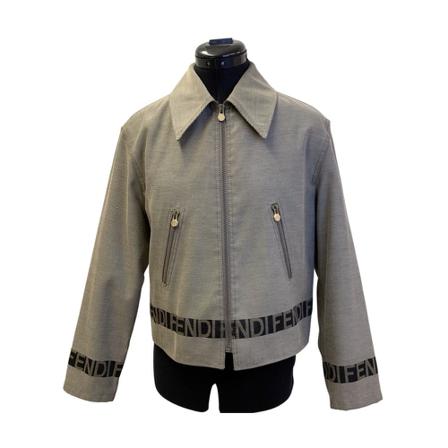 Fendi Vintage, Pre-owned Jacket Grijs, Dames, Maat:S