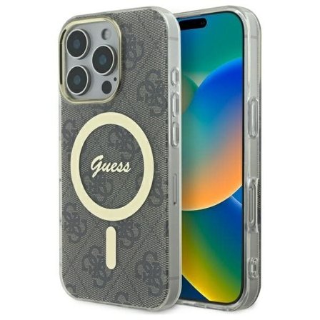Guess IML 4G MagSafe -kotelo iPhone 16 Pro:lle - ruskea