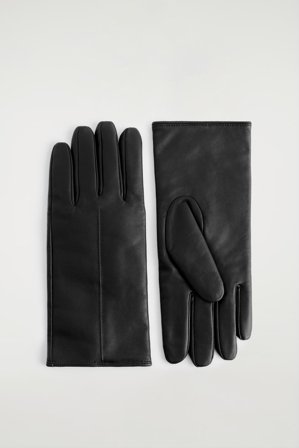 COS Women's Guantes De Piel Con Forro De Cashmere in Negro