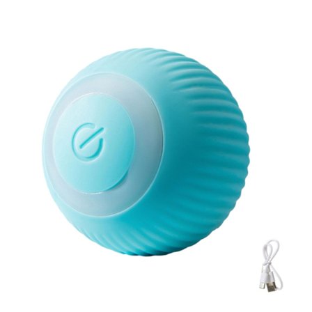 Intelligent Interaktiv Kattelegetøj Bold Med LED Lys, Automatisk Bevægelig Rullende Bold (Blå)