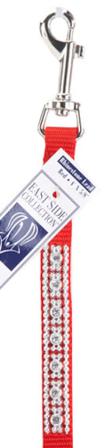 ESC Rhinestone Koppel Röd - XS - Textilkoppel, Rullkoppel, Draglinor, Läderkoppel, Långlinor, Flexikoppel på Doggie.se