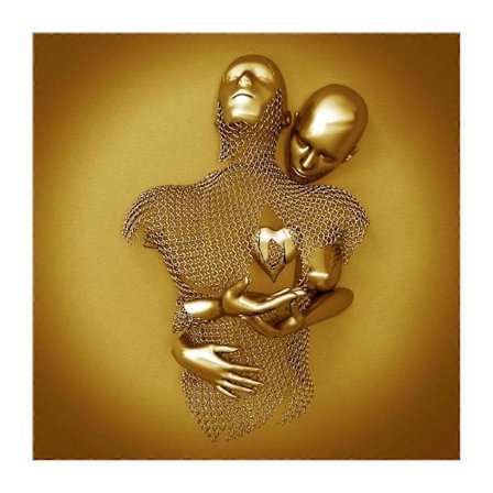 Alla hjärtans dag Kärlekshjärta Guld Konst Väggbilder Väggdekoration Målningar Figur Skulptur Canvas Hängande Målning Gåva till Alla hjärtans dag