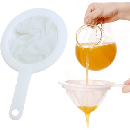 1 stk. Plastik Nylon Finmasket Si, 200 Mesh Finmasket Fødevarekvalitet PP Si Ultra-Fin Nylon Mesh Si med Skridsikker Håndtag