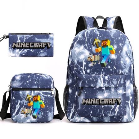 MINECRAFT Ryggsäck skolväska för barn Pojkar Flickor Printed studentbokväska Skolmaterial Light Yellow