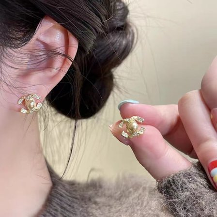 C-bokstavsörhängen Diamant Pärlörhängen Cc Klassiska Örhängen Presenter