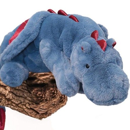 Blå, 70 cm, plysdyr Sød plys drage, vægtede dinos