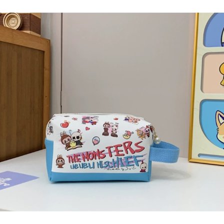 Labub Handbag, Small Square Bag, Portable Makeup Bag for Women, Large Capacity Skincare Travel Bag, Storage Bag