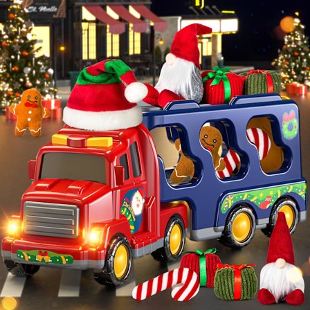 Lastbillegetøj til drenge, friktionsdrevet transportør med lyd og lys til småbørn i alderen 3-6 år