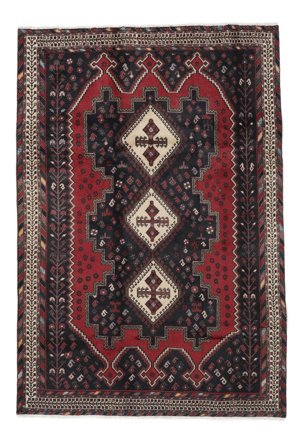 172X252 Tapis Afshar D'orient Noir/Rouge Foncé (Laine, Perse) Carpetvista