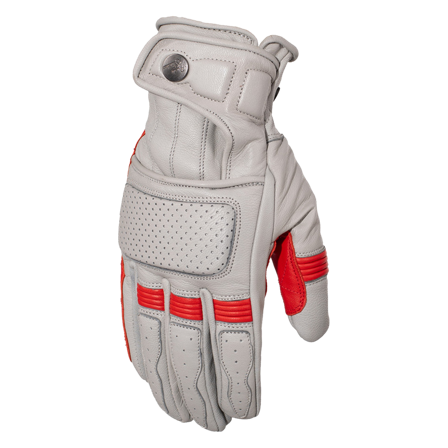Rękawice Motocyklowe Rusty Stitches Calvin Jasnoszary/Czerwony L