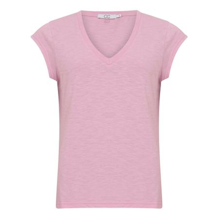 Coster Copenhagen, Heart Basic V-neck T-Shirt Roze, Dames, Maat:L