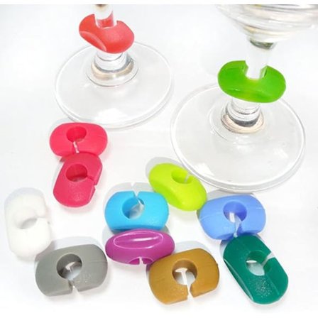 24 Silikon Vin Glass Markører, Fargede Glass Markører, Identifiser