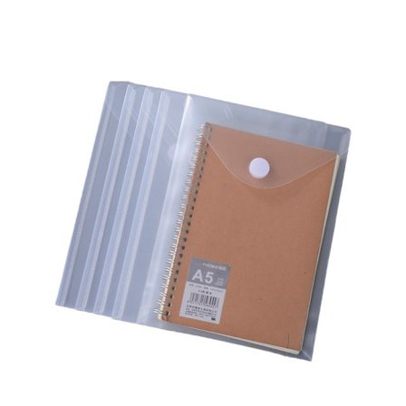 12 pakkauksen kirkkaat A7-asiakirjataskut painonapilla