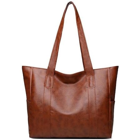 Tasker til kvinder i PU-læder, stor shopper til kvinder med store håndtag