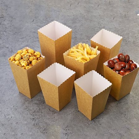 50 kpl Popcorn-laatikot, Popcorn-laatikko Makeisrasioita, Kraft-paperia