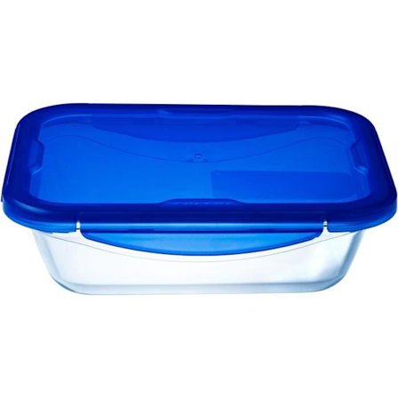 Rektangulär låda med lock - PYREX - 1451026 - 20 x 15 cm - 800 ml - Cook & Go - Borosilikatglasbas