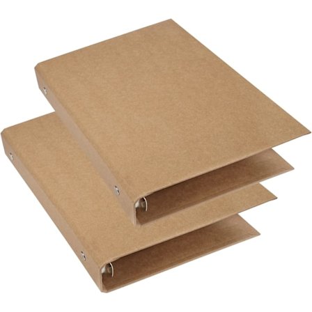Pakke med 2 ringbind A5 ringbind genopfyldelig kraftpapir omslag 6 huller ringbind notesbog, ringbind ringbind kraftpapir med 6 ringe