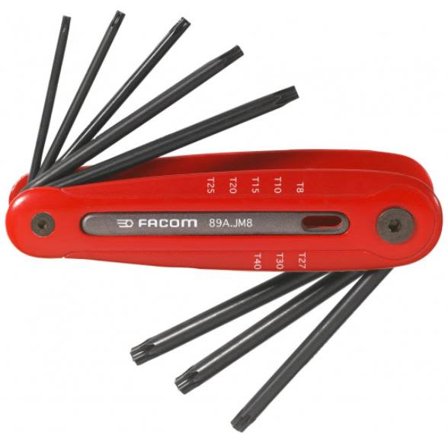 Facom 89R.JM8 Torxnyckelsats T8-T40, i hållare, Handverktyg