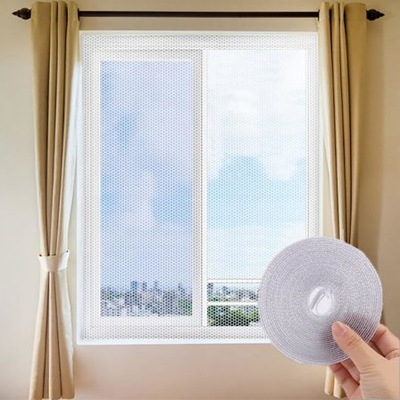 Hyttysverkko ikkunaan, hyttysverkko ikkunaan itseliimautuvalla teipillä, säädettävä hyönteisverkko, 150 x 200 cm